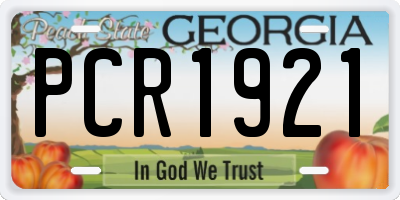 GA license plate PCR1921