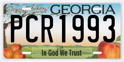 GA license plate PCR1993