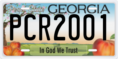 GA license plate PCR2001
