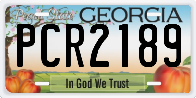 GA license plate PCR2189