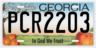 GA license plate PCR2203