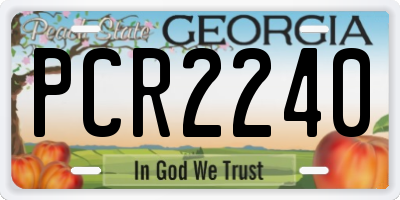 GA license plate PCR2240
