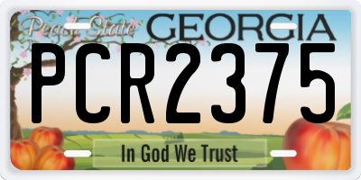 GA license plate PCR2375