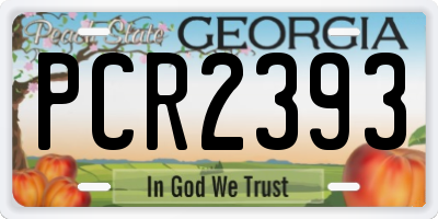 GA license plate PCR2393