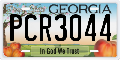 GA license plate PCR3044