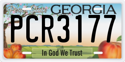 GA license plate PCR3177