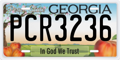 GA license plate PCR3236