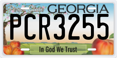 GA license plate PCR3255