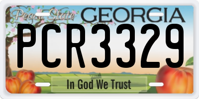 GA license plate PCR3329