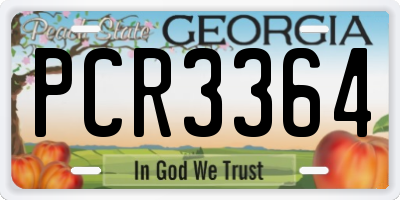 GA license plate PCR3364