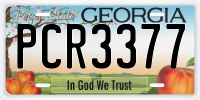 GA license plate PCR3377