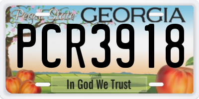 GA license plate PCR3918