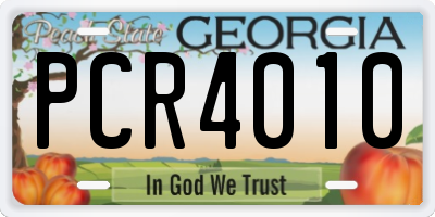 GA license plate PCR4010