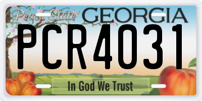 GA license plate PCR4031