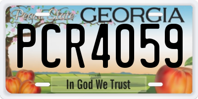 GA license plate PCR4059