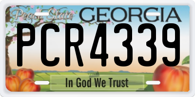 GA license plate PCR4339