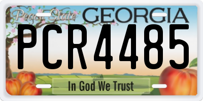 GA license plate PCR4485