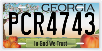 GA license plate PCR4743
