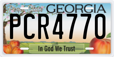 GA license plate PCR4770