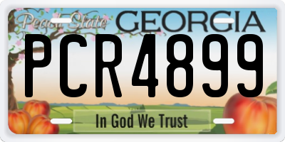 GA license plate PCR4899
