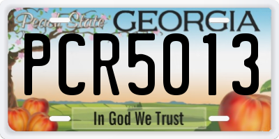 GA license plate PCR5013