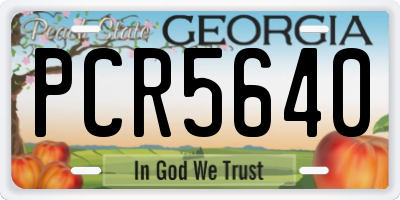 GA license plate PCR5640