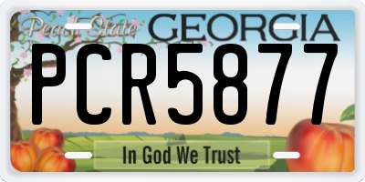 GA license plate PCR5877