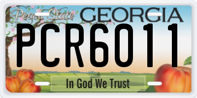 GA license plate PCR6011