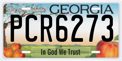 GA license plate PCR6273