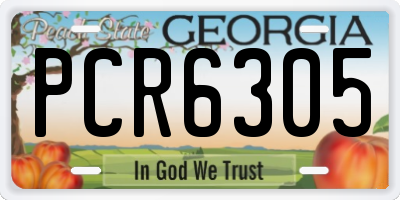 GA license plate PCR6305