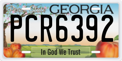 GA license plate PCR6392