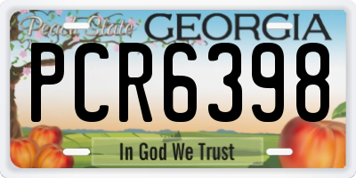 GA license plate PCR6398