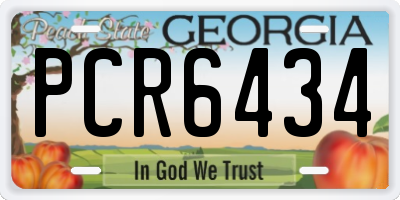 GA license plate PCR6434