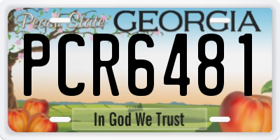 GA license plate PCR6481
