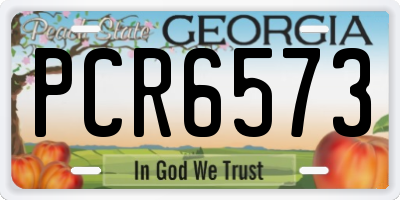 GA license plate PCR6573