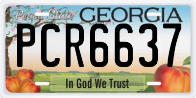 GA license plate PCR6637