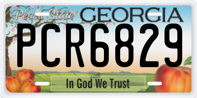 GA license plate PCR6829
