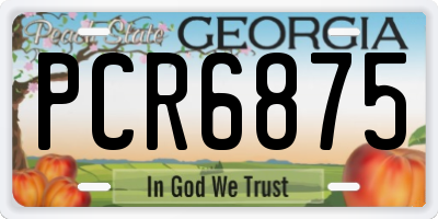 GA license plate PCR6875