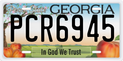 GA license plate PCR6945