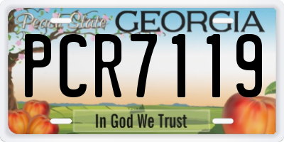 GA license plate PCR7119