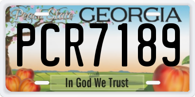 GA license plate PCR7189