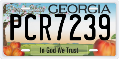 GA license plate PCR7239