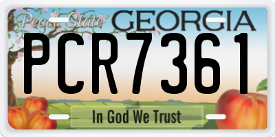 GA license plate PCR7361