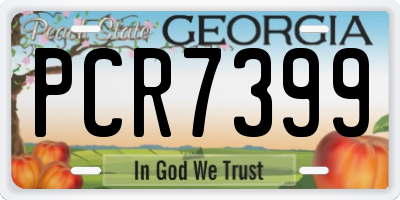 GA license plate PCR7399
