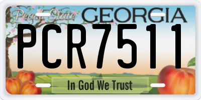 GA license plate PCR7511
