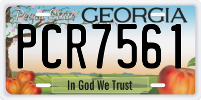 GA license plate PCR7561