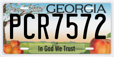 GA license plate PCR7572