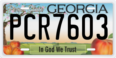 GA license plate PCR7603