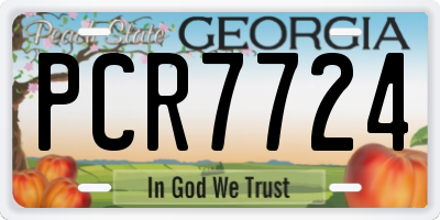 GA license plate PCR7724