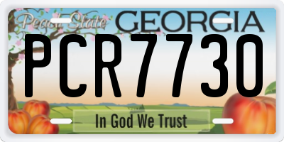 GA license plate PCR7730